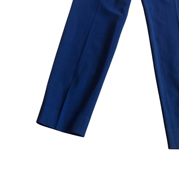 Ralph Lauren Purple Label Navy Cropped Length Pants Wool Stretch Size 8 Women's - Picture 3 of 10